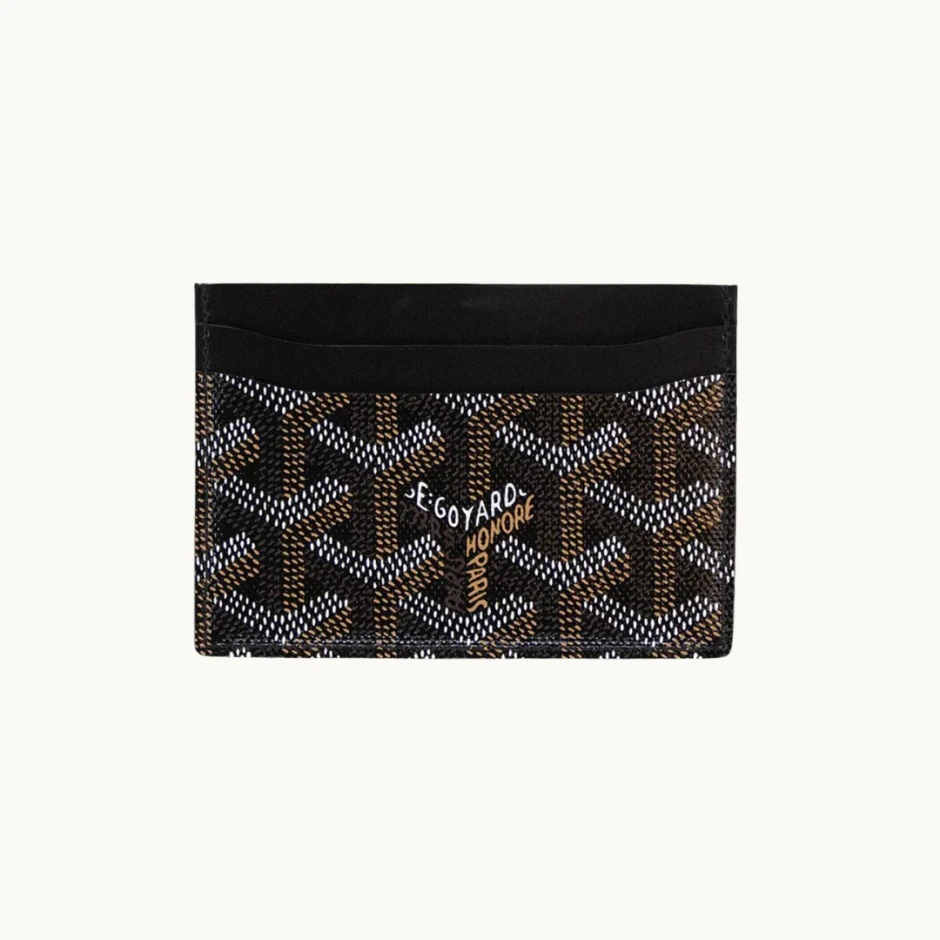 Goyard card holder в черно и кафяво